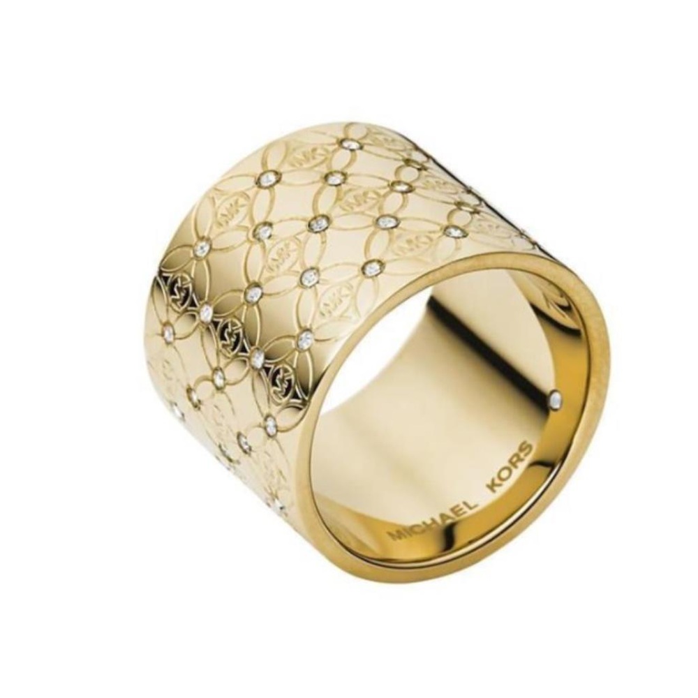 Michael Kors Heritage Monogram Logo Barrel Ring